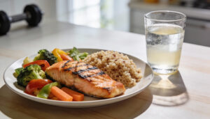 Muscle recovery after exercise with a balanced post-workout meal